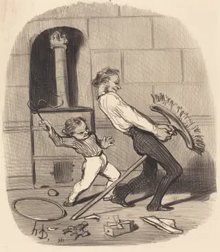 Leçon d'équitation, haute école, by Honoré Daumier, ink, 1846