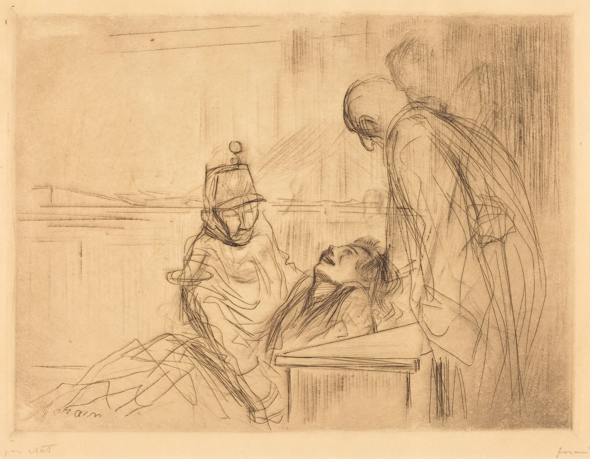 Evanouissement à l'audience (Fainting at the Hearing), detail