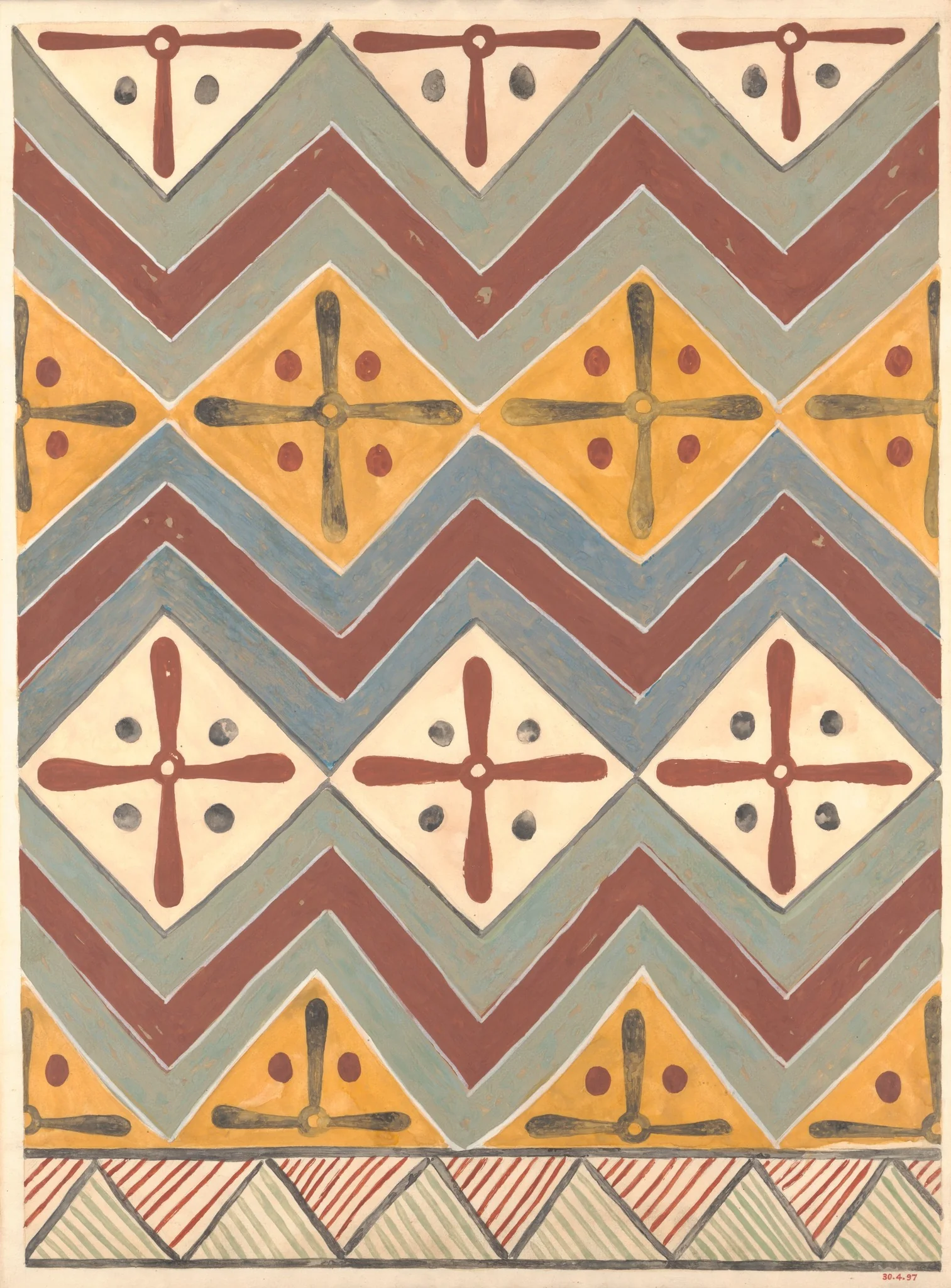 Ceiling Pattern, Tomb of Qenamun, detail
