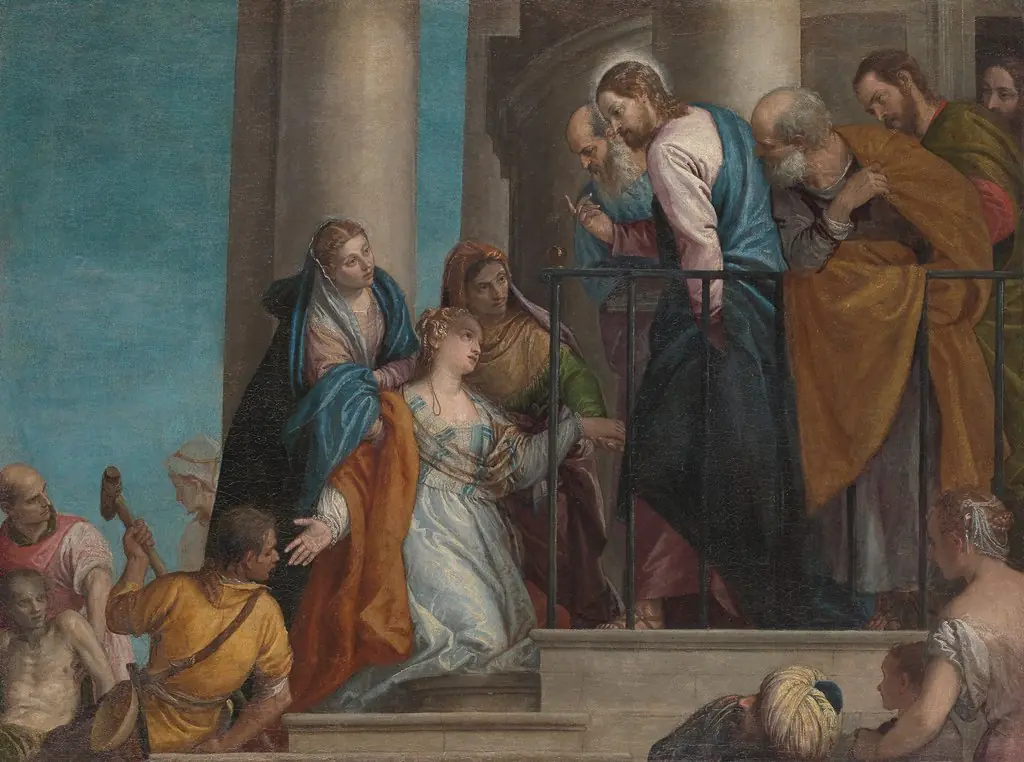 Raising the Young Man of Nain, by Paolo Veronese, oil, 1560