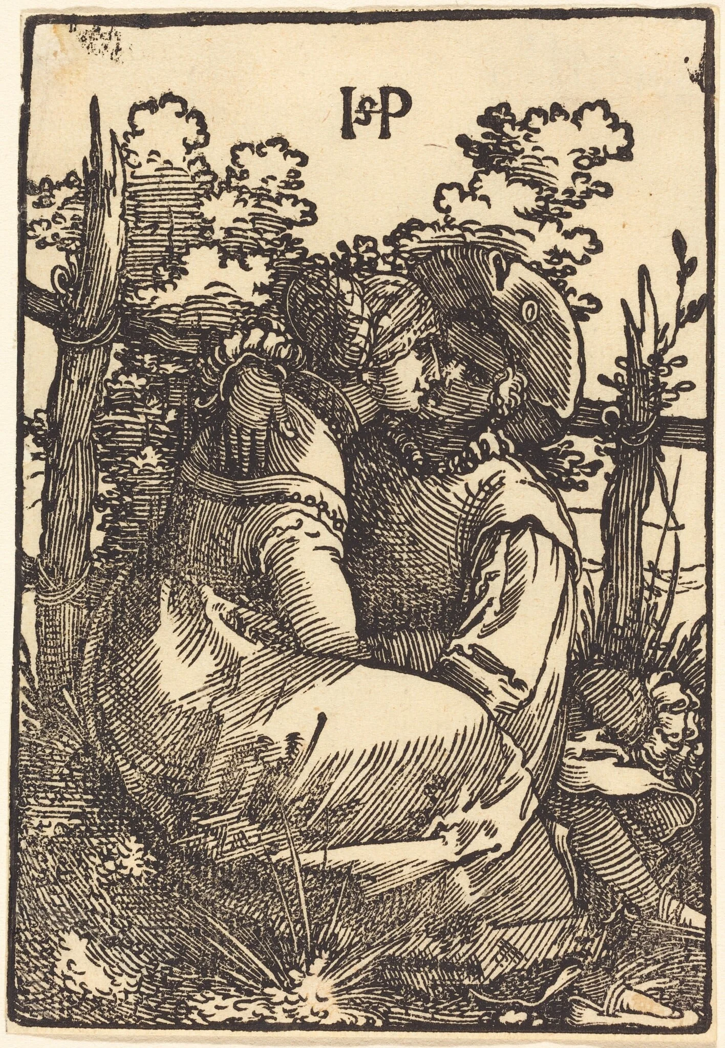Two Lover Seated in Front of a Fence, detail