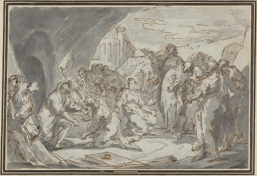 The Raising of Lazarus, by Jean-Baptiste van Loo, chalk, 1714