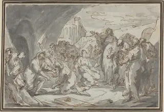 The Raising of Lazarus, by Jean-Baptiste van Loo, chalk, 1714