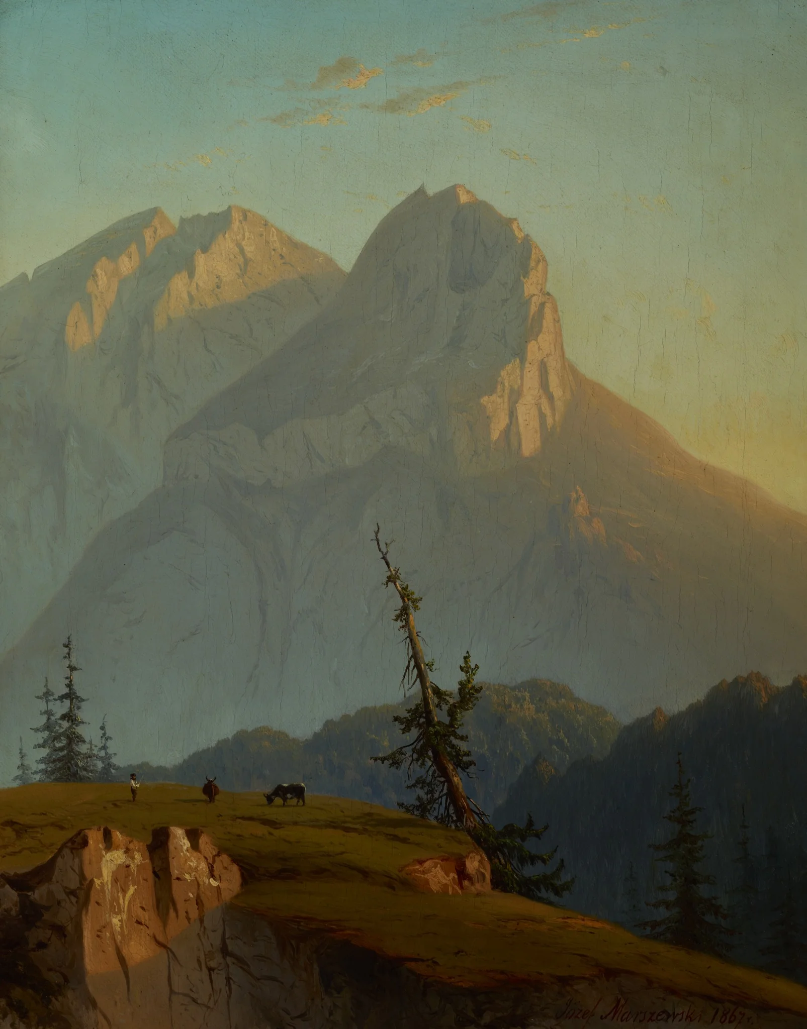 Mount Murań in the Tatra Mountains at Sunrise, detail