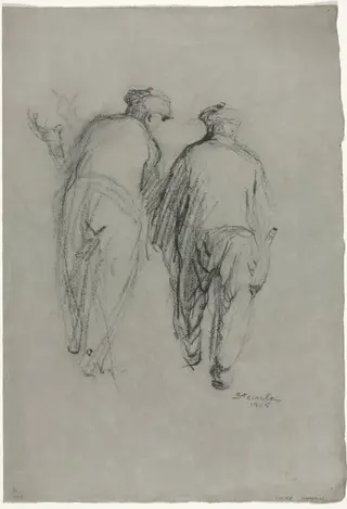 Two Men Working, Rear View, by Théophile Alexandre Steinlen, 1905