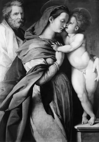 Holy Family, by Jacopino del Conte, oil, 1566