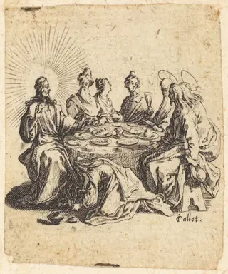 The Feast of the Pharisees, by Jacques Callot, ink, 1618