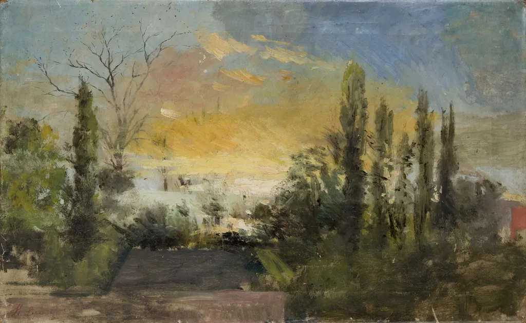 Landscape from Rabka, by Hipolit Lipiński, oil, 1875