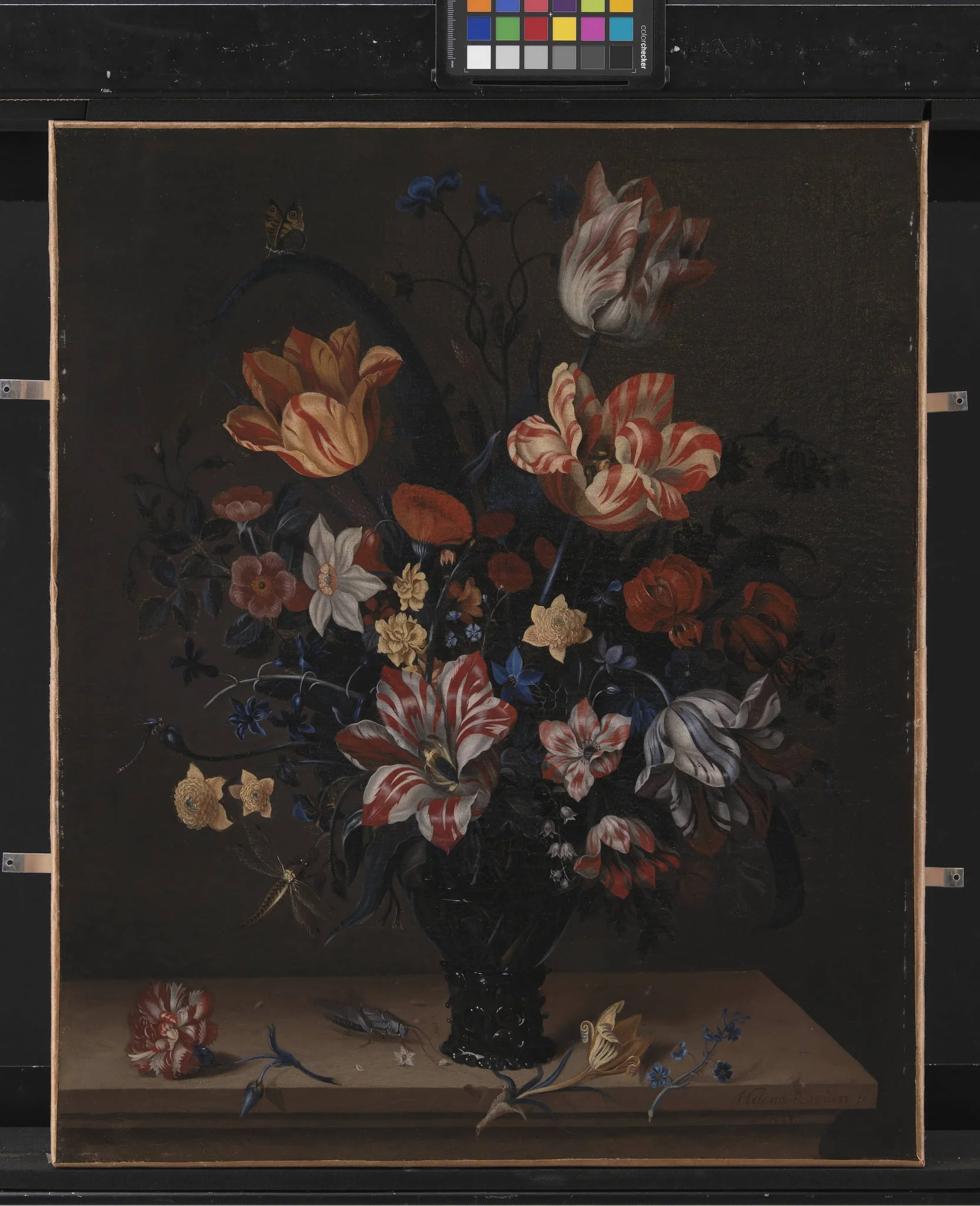 Tulips and Other Flowers in a Rummer, detail