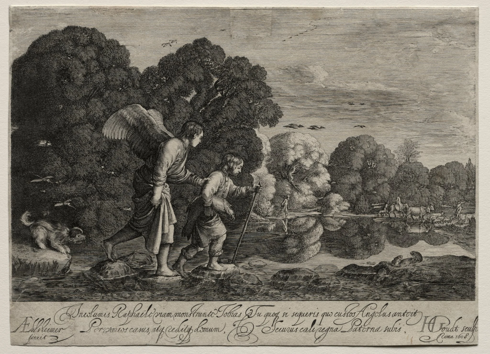 Tobias and the Angel (small plate), detail