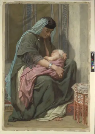Copt Mother and Child, by Frederick Goodall, watercolor, 1875