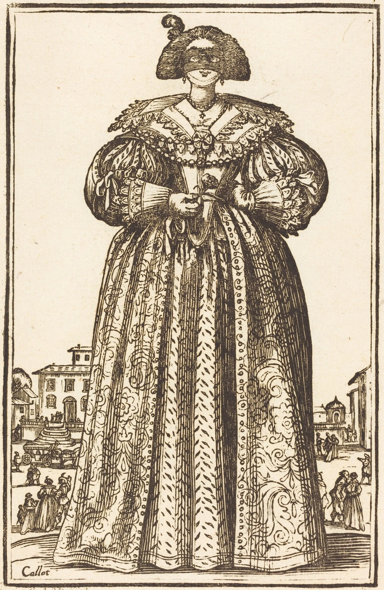 Masked Noble Woman, detail