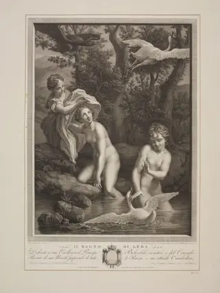 Leda Bathing, by Carlo Antonio Porporati, 1850