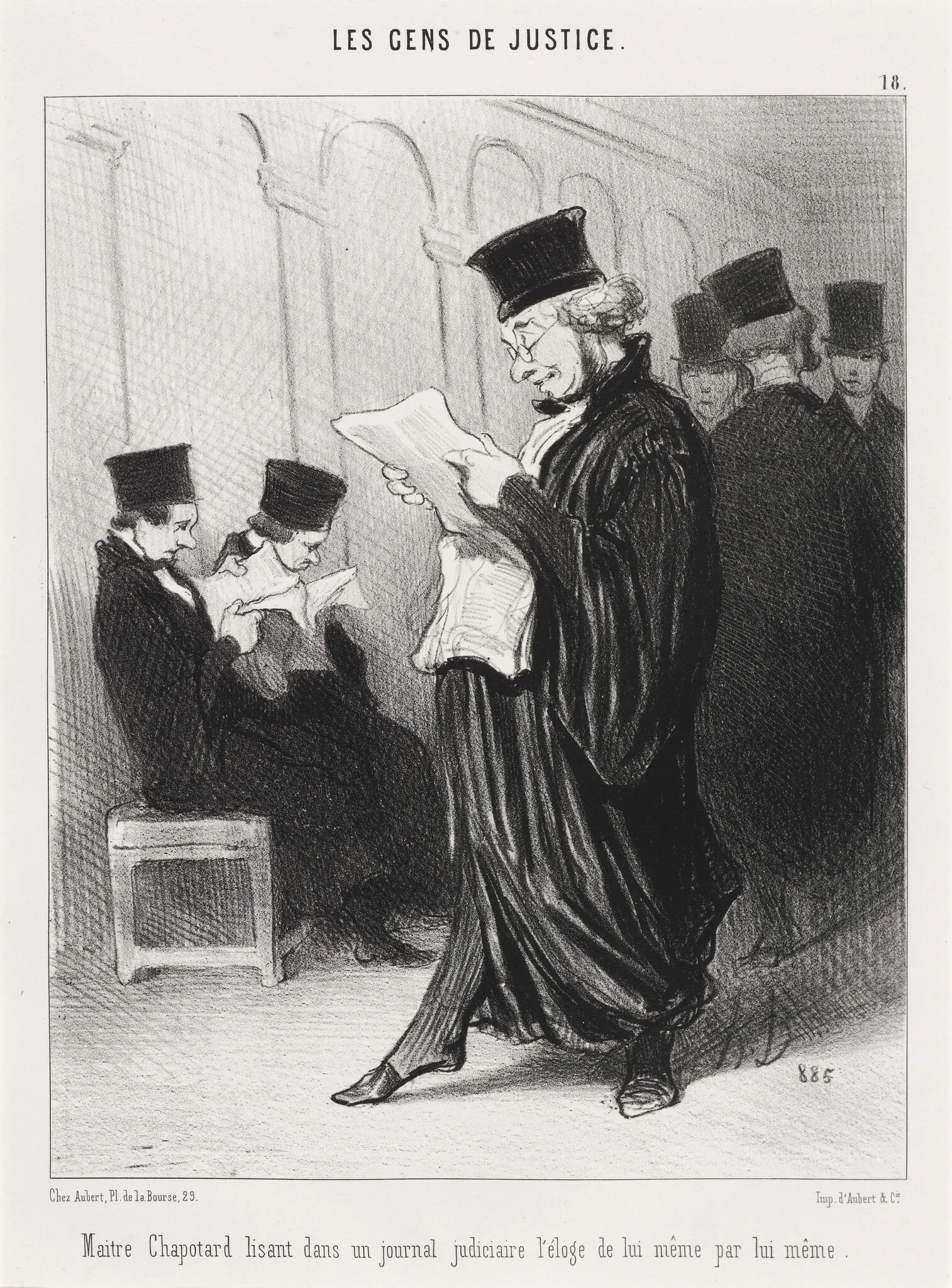 Maitre Chapotard lisant... l'éloge de lui-même..., detail