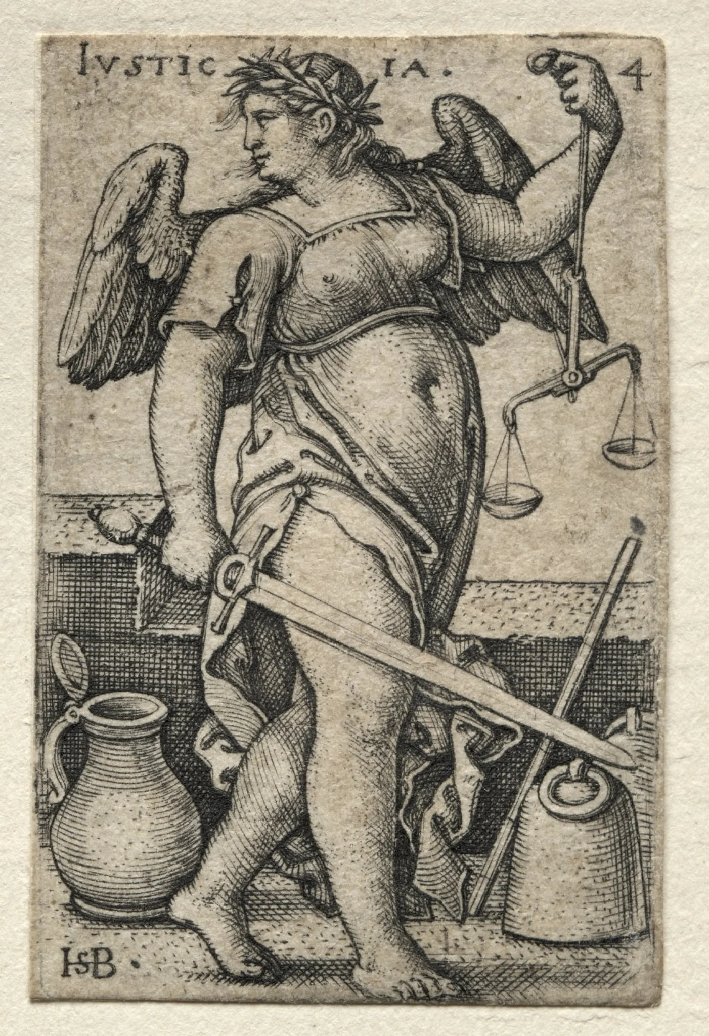 The Knowledge of God and the Seven Cardinal Virtues: Justice - Justicia, detail