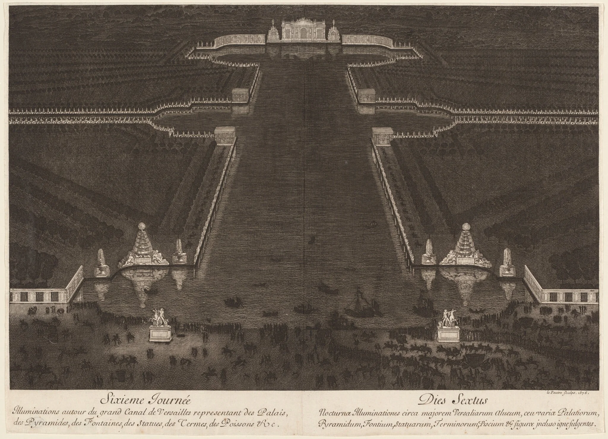 Illuminations autour du grand Canal de Versailles, detail