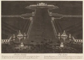 Illuminations autour du grand Canal de Versailles, by Jean Lepautre, ink, 1676