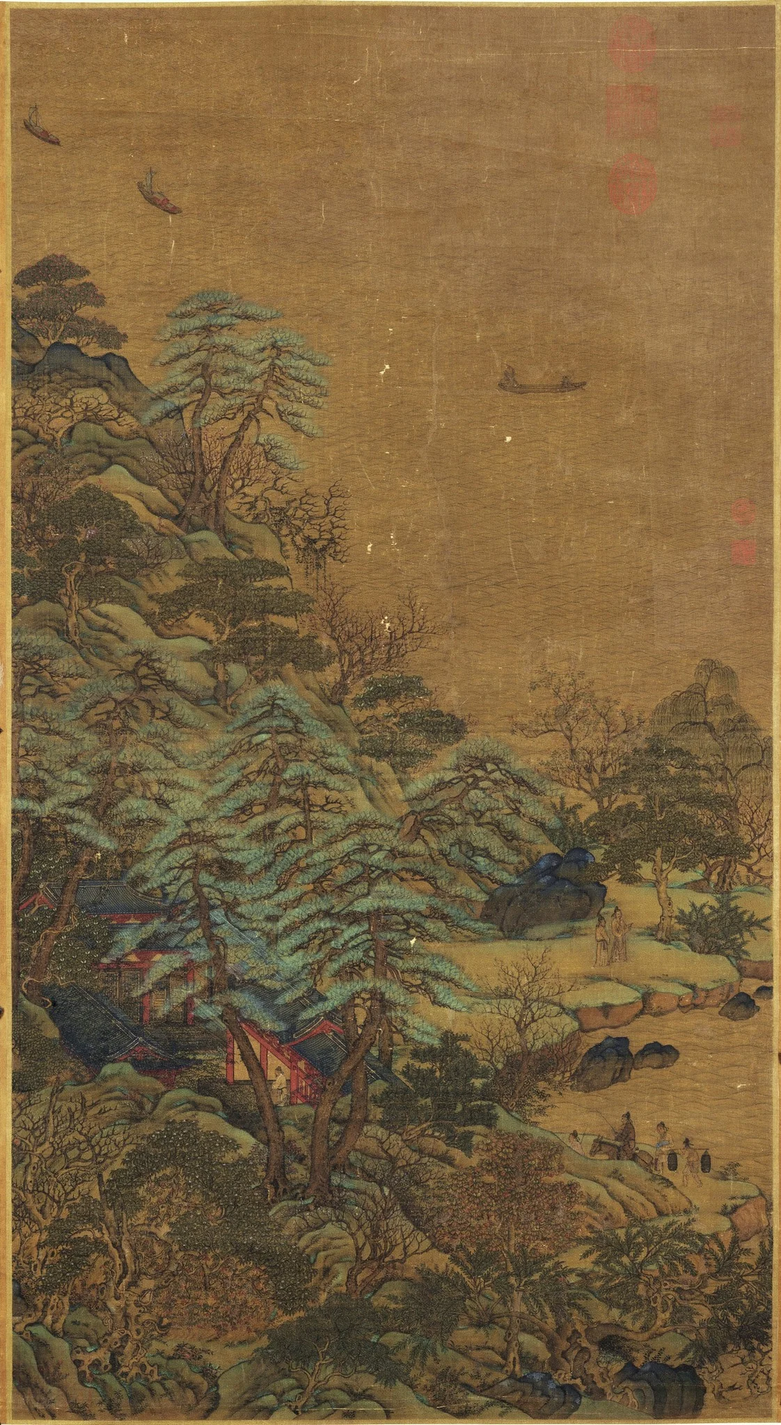 Sailing Boats and a Riverside Mansion, detail