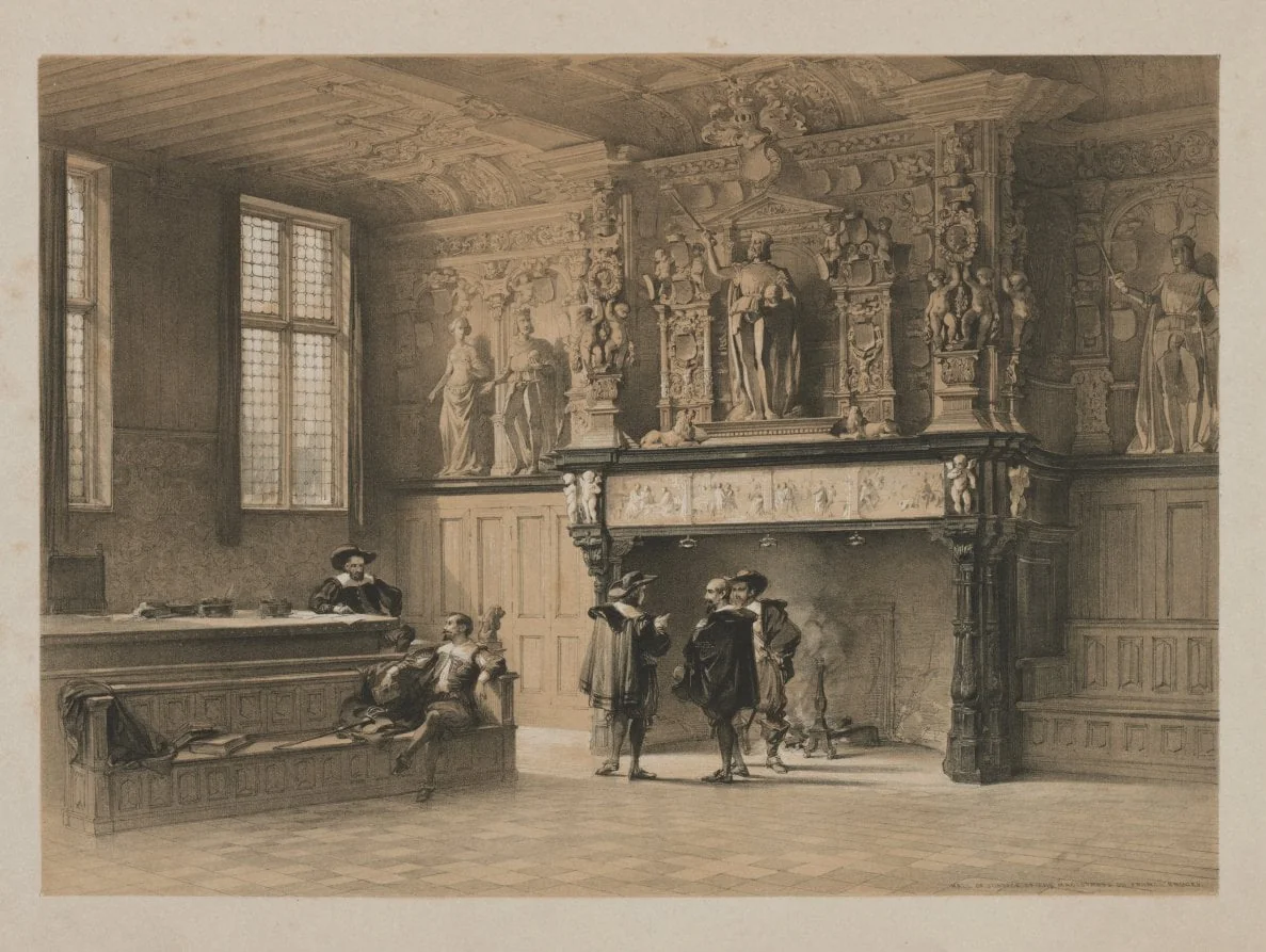 Sketches in Belgium and Germany, Volume I: Hall of Justice of the Magistrates du Franc, Bruges, detail