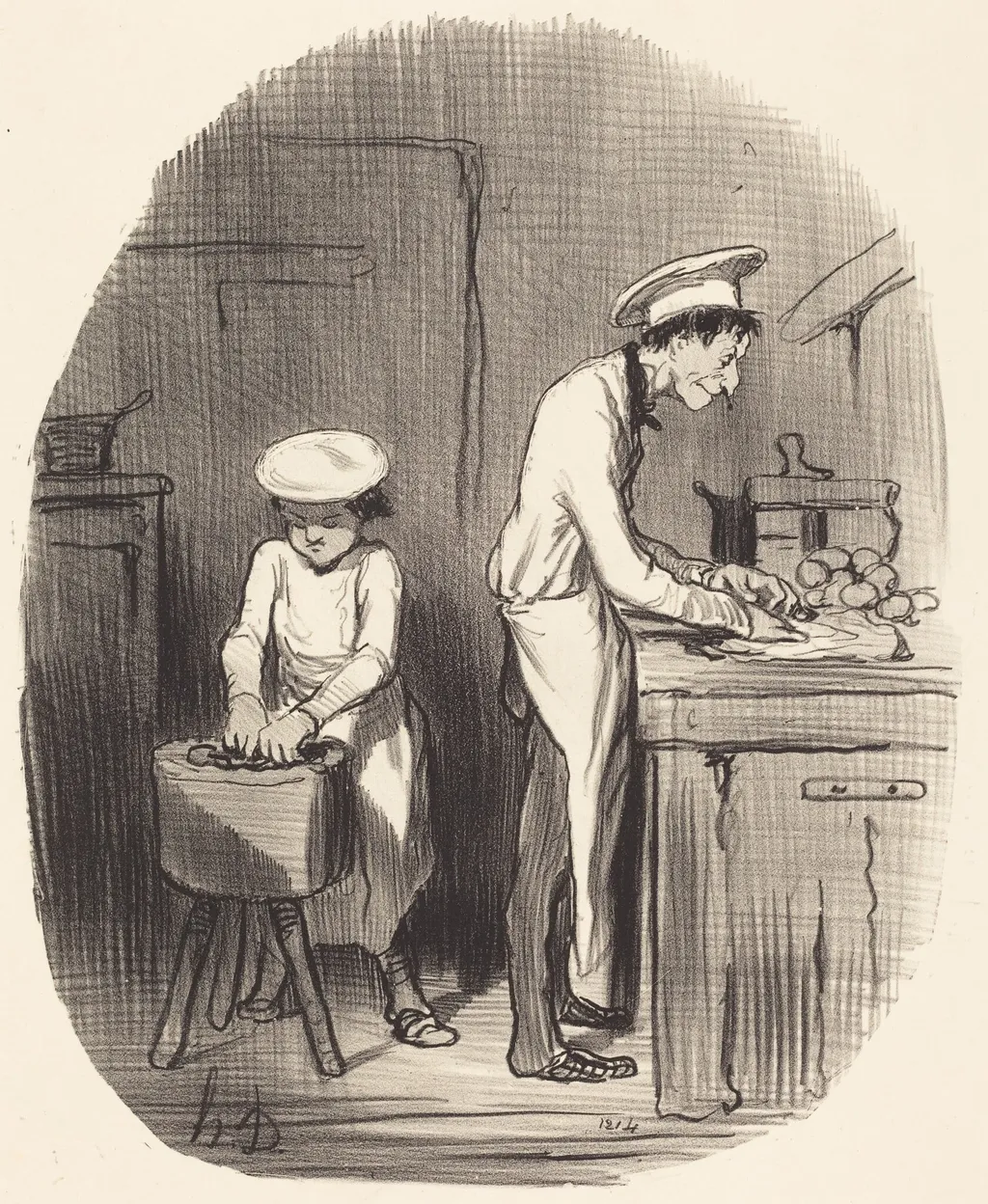 Vois-tu petit, t'as tort..., by Honoré Daumier, ink, 1849
