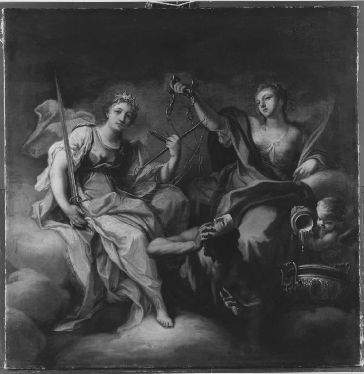 Justitia und Temperentia, detail