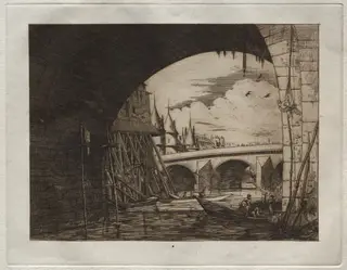 L'Arch du Pont Notre Dame, by Edmond Gosselin, 1881