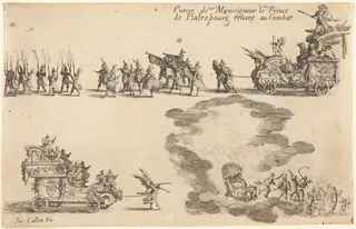 Entry of the Prince of Pfaltzbourg, by Jacques Callot, ink, 1627
