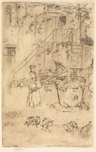 Turkeys, by James McNeill Whistler, ink, 1880
