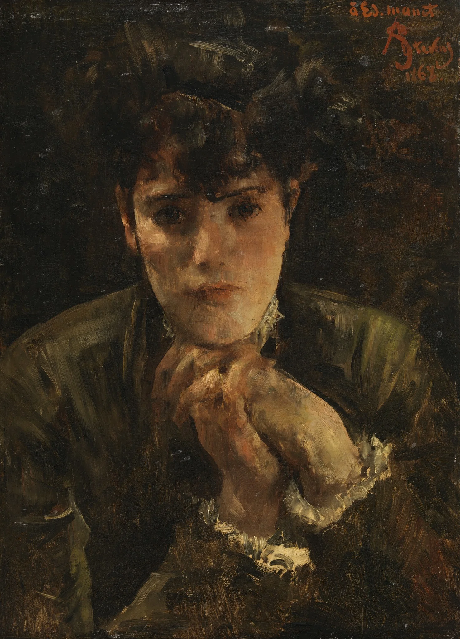 Portrait of a Young Woman, detail