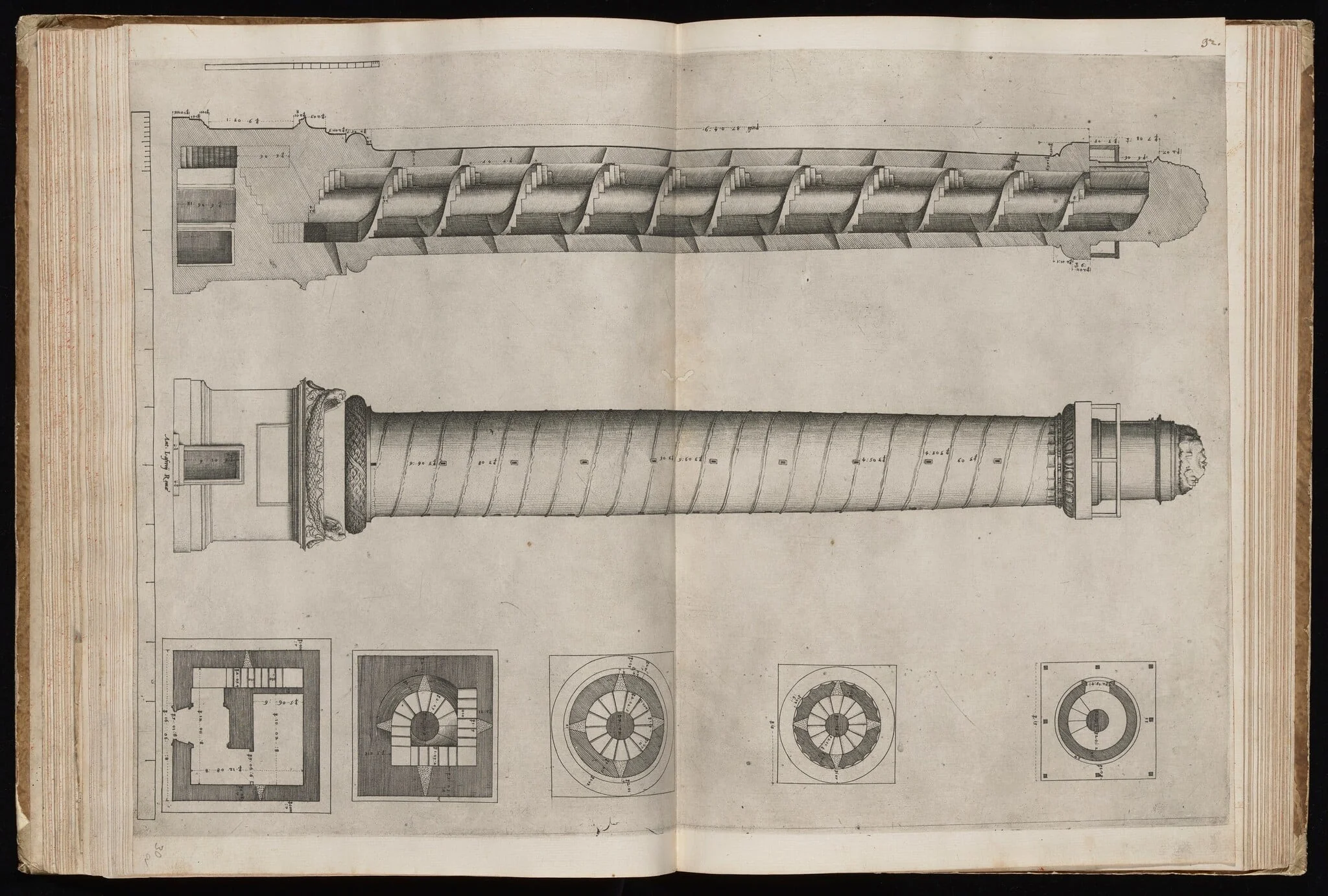 Section and Elevation of Trajan's Column, detail
