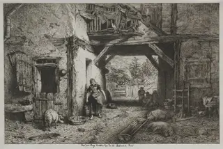 Farm Interior, by Charles-Émile Jacque, 1845