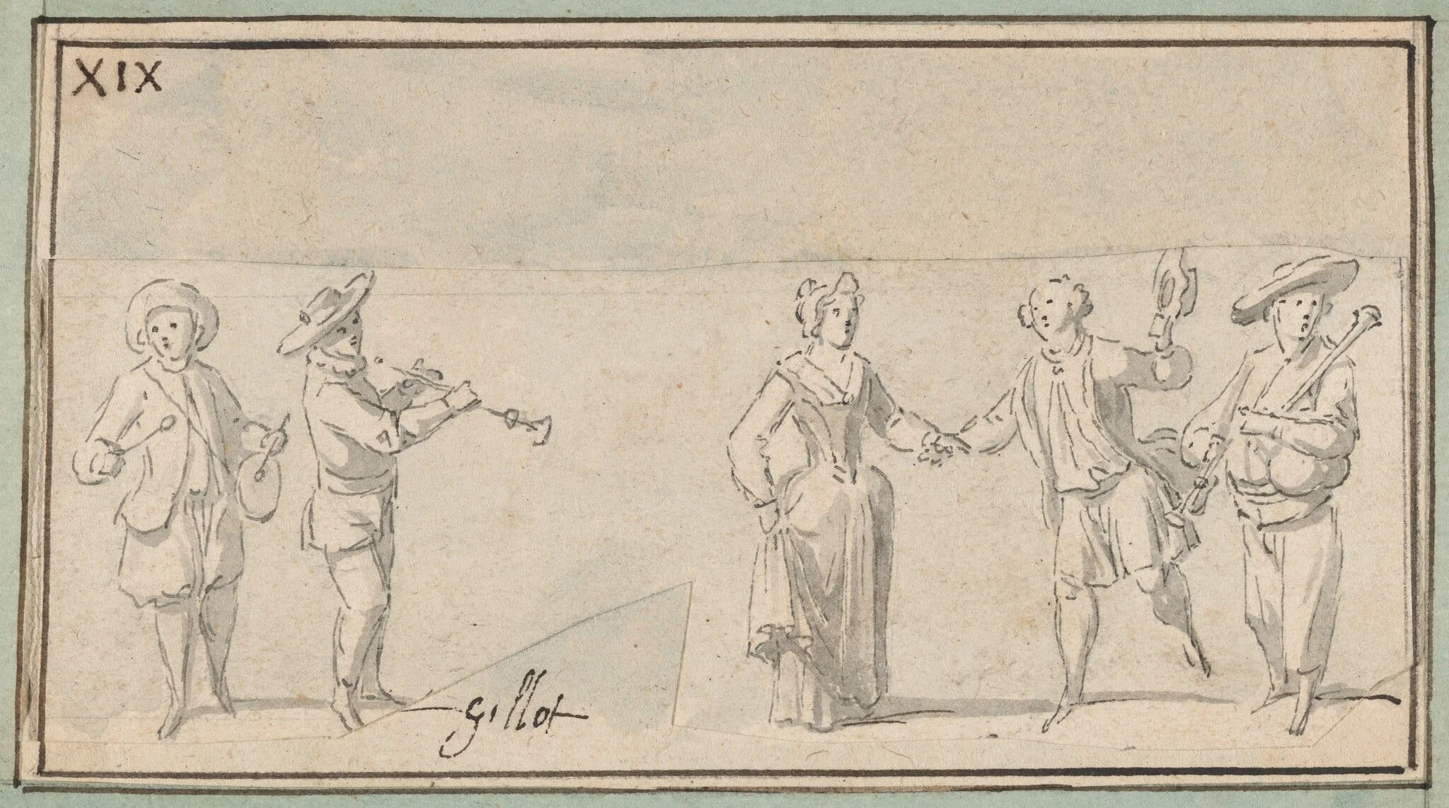 Peasant Musicians and Dancers, detail