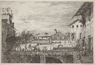 The Terrace, by Canaletto, ink, 1740