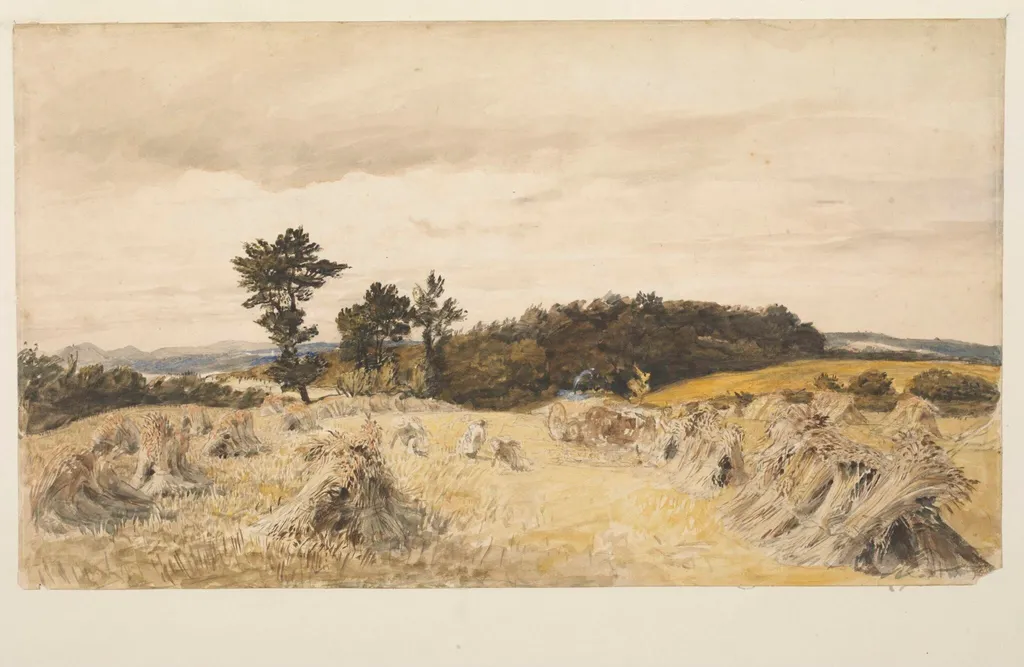 A Harvest Field, by Samuel Palmer, watercolor, 1850
