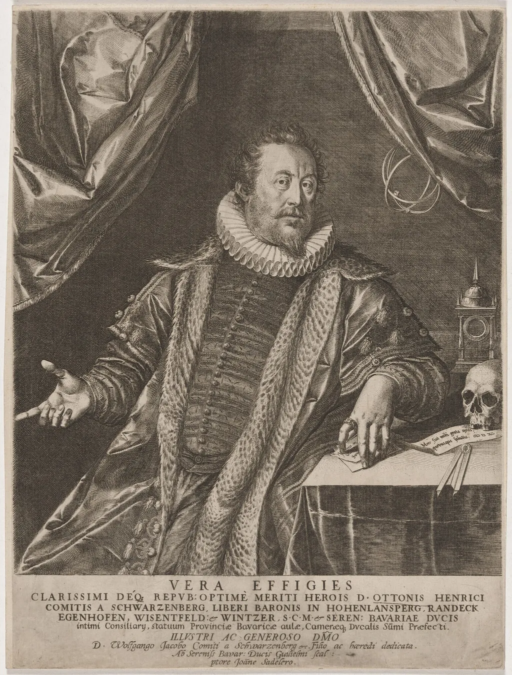 Otto Henry, Count of Schwarzenberg, by Jan Sadeler I, ink, 1575