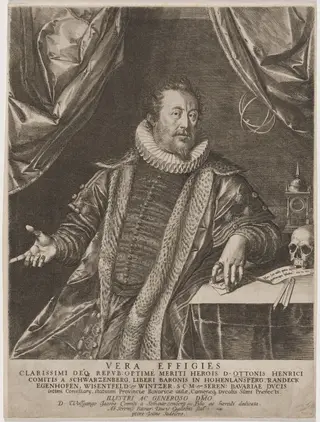 Otto Henry, Count of Schwarzenberg, by Jan Sadeler I, ink, 1575