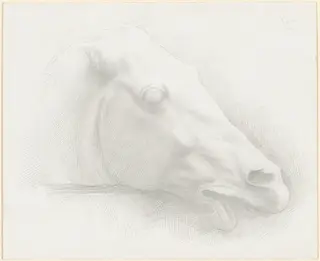 Head of a Horse from the Parthenon, by Alphonse Legros, gold, 1898