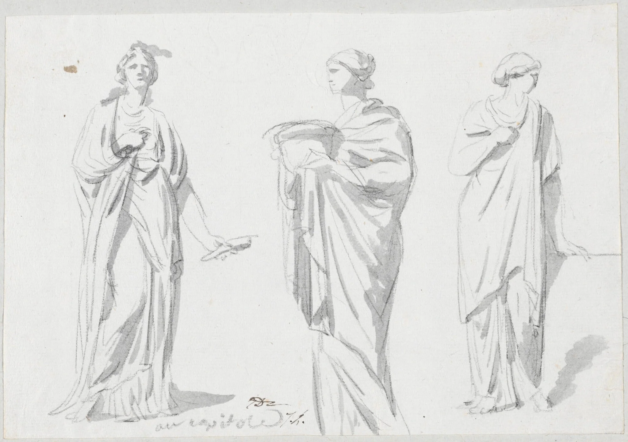 A Muse and Two Female Figures, detail