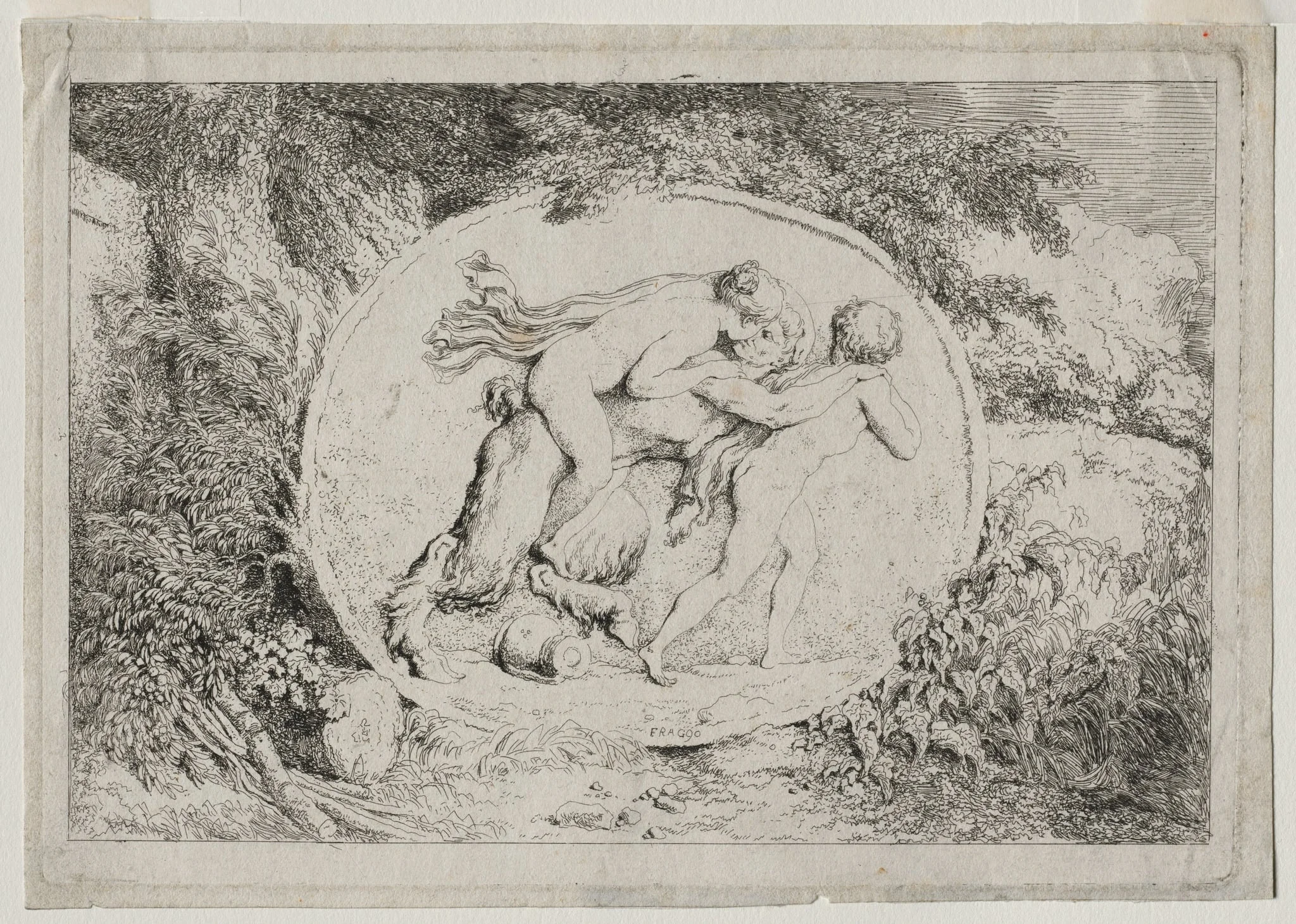 Bacchanales: Nymph Astride a Satyr, detail