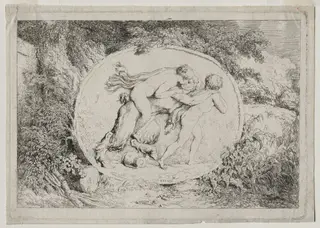 Bacchanales: Nymph Astride a Satyr, by Jean Honoré Fragonard, 1763