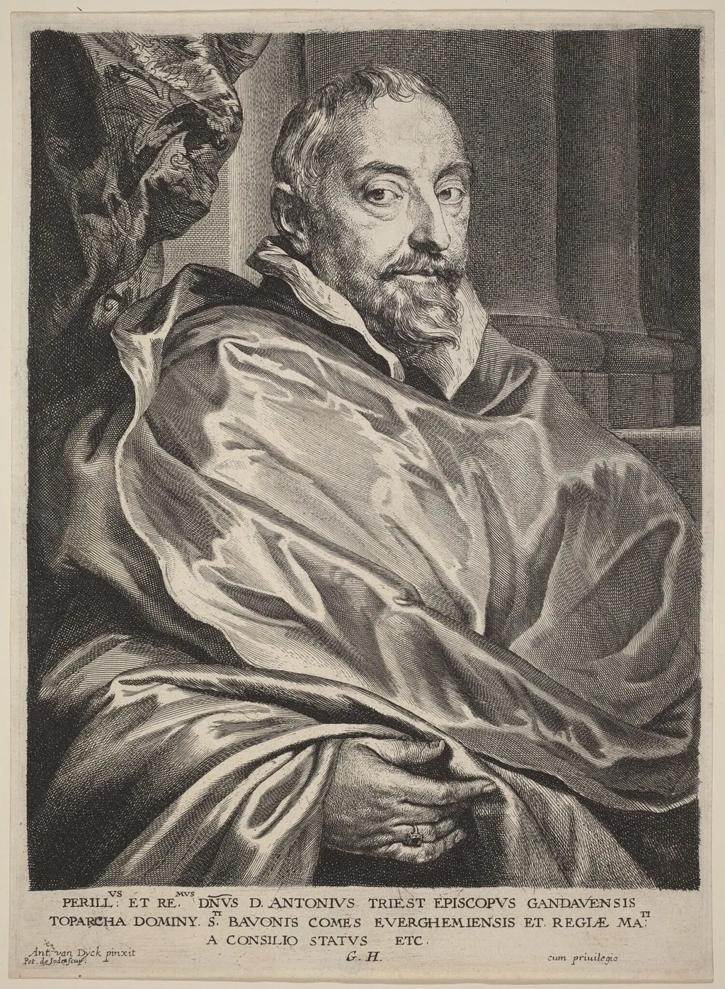 Anton Triest, by Pieter de Jode II, ink, 1632