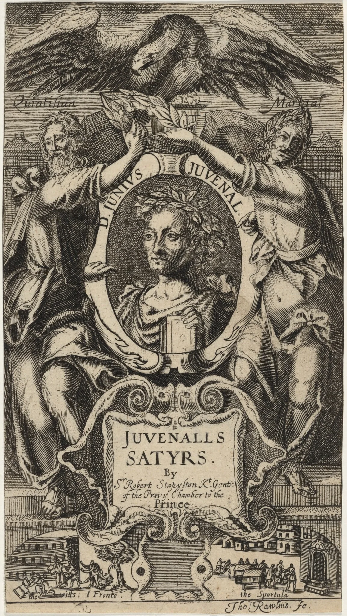 Title Page to Juvenal's Satyrs, by Sir R. Stapleton, detail