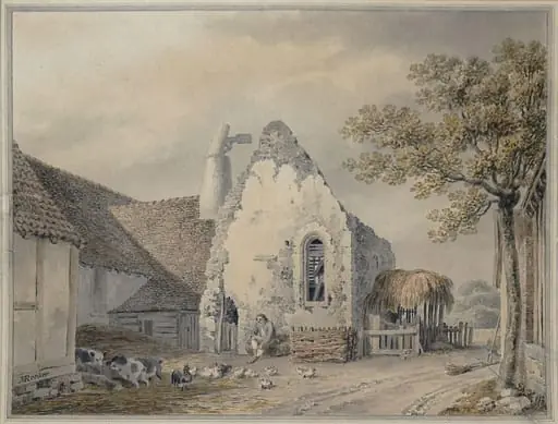 Ruins of St. Botolph's, Colchester, by Rooker, watercolor, 1760