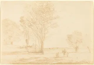 Horseman Halted in the Countryside (Cavalier arrete dans la campagna), by Jean Baptiste Camille Corot, 1874