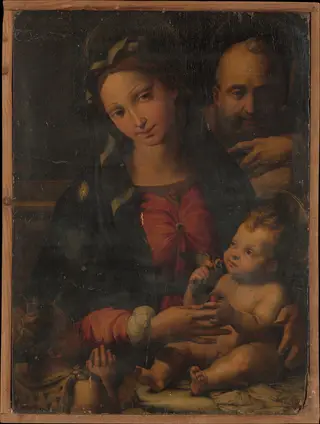 The Holy Family with the Infant Saint John the Baptist, by Perino del Vaga, oil, 1524