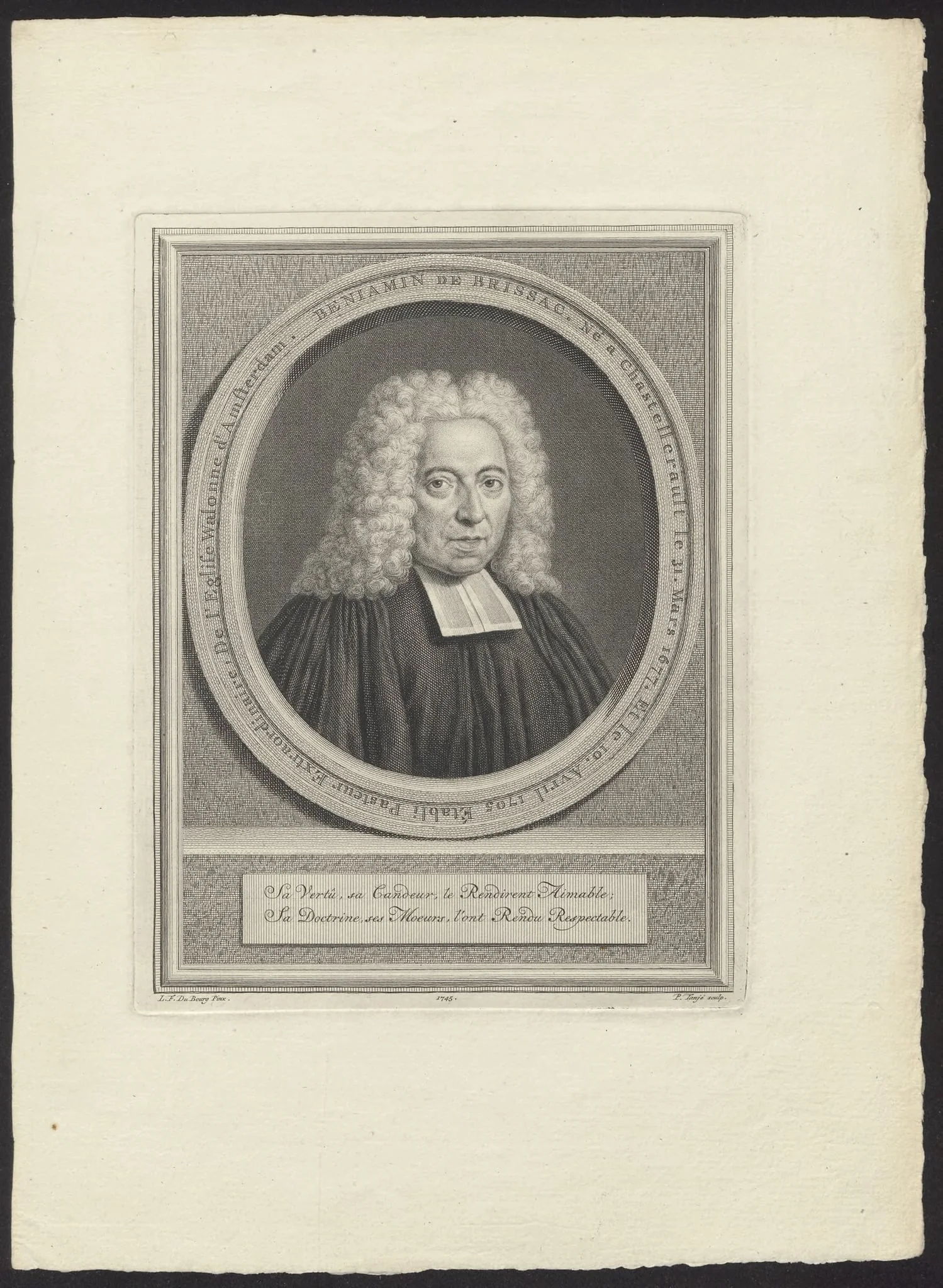 Portrait of Benjamin de Brissac, minister of the Walloon Church in Amsterdam, detail
