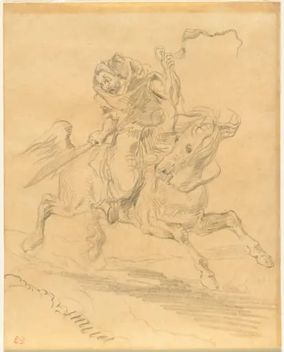 Arab Horseman at the Gallop, by Eugène Delacroix, graphite, 1849