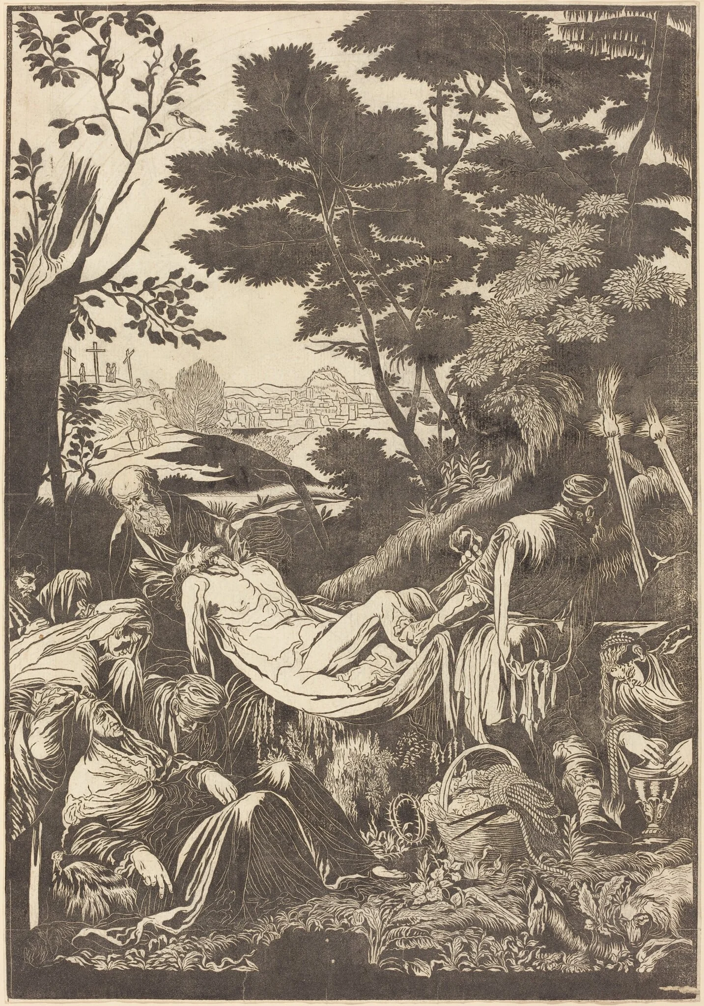 The Entombment [recto], detail