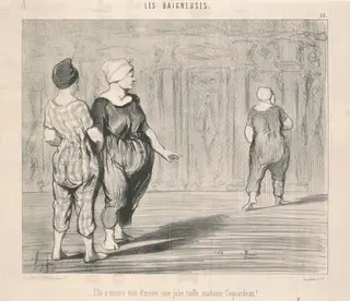 Elle a encore ... une jolie taille Madame Coquardeau!, by Honoré Daumier, ink, 1847
