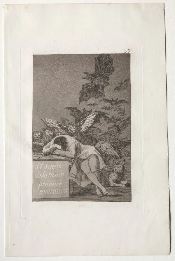 The Sleep of Reason Produces Monsters, Plate 43, detail